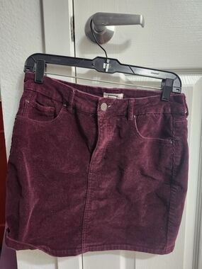 Garage Burgundy Corduroy Mini Skirt